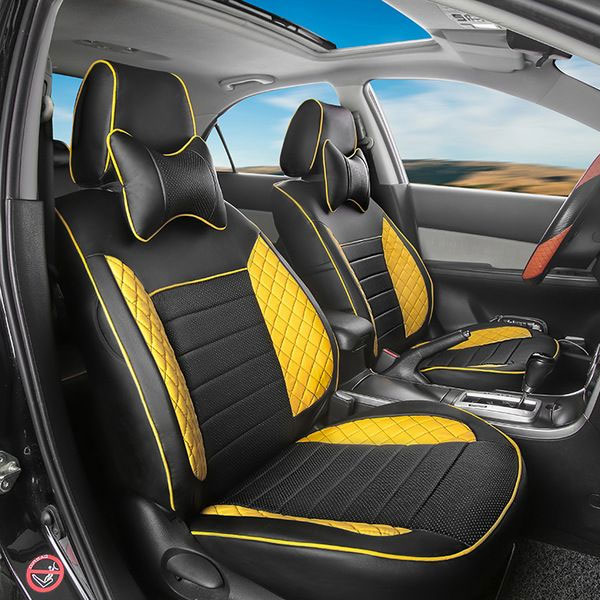 yellow and black car seat cover, premium car decor car seat cover