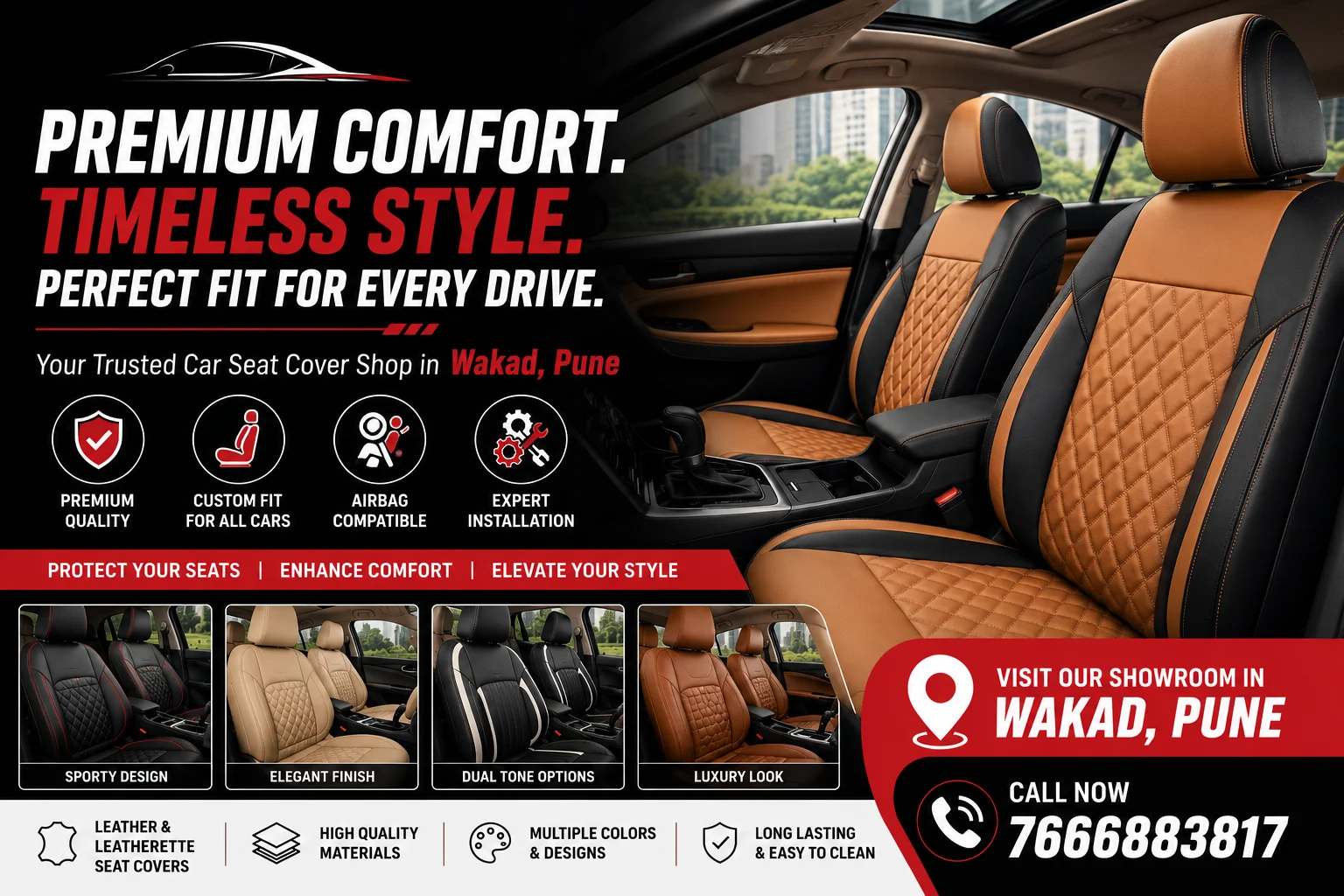 Custom car seat cover by premium car decor wakad pune